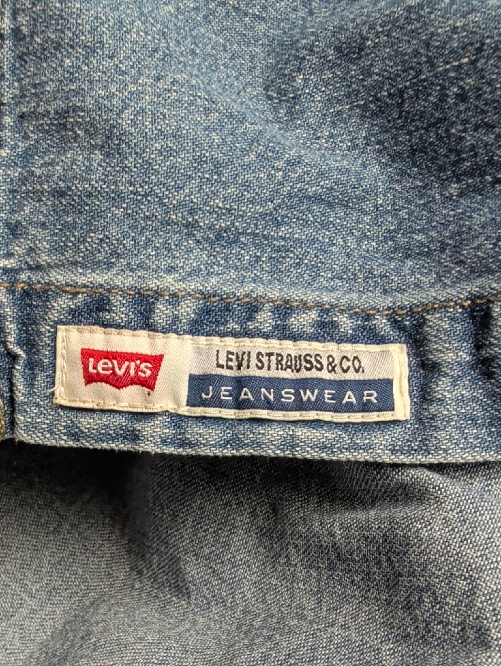 1998 Levi's Denim Shirt Mens LMS Silver Tab Red Tab XL - Picture 9 of 13